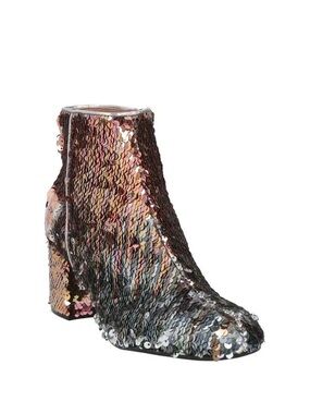 Pollini Sequin Block Heel Ankle Boot - Multicolor size 39 US 8.5